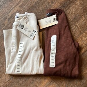 Men's Cream and Brown Shirts